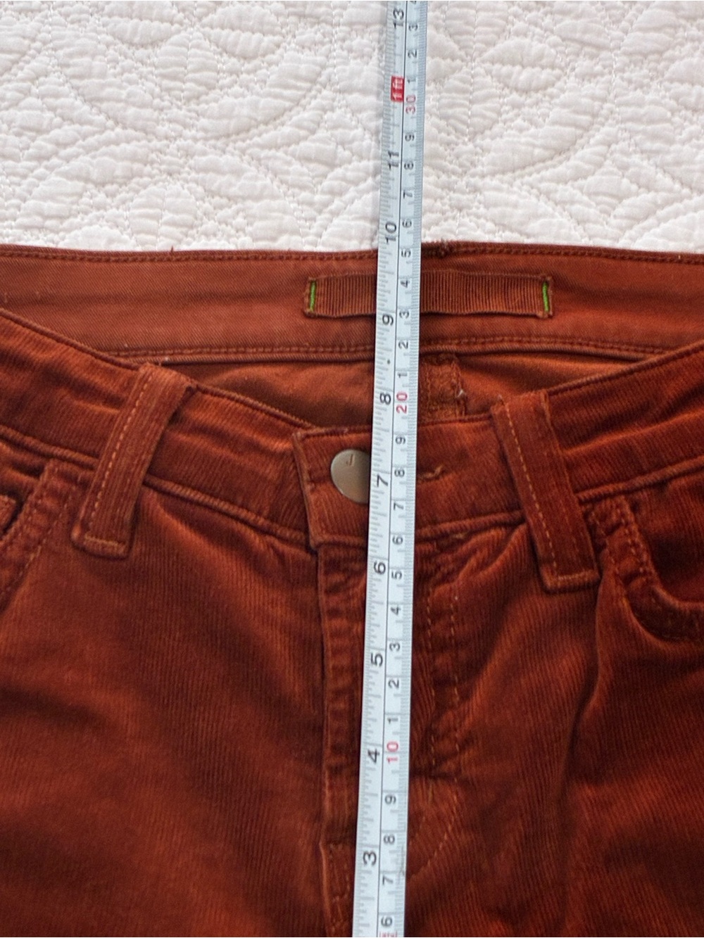 J Brand 823 Terra Cota Corduroy Flare Pants Size 25 Rust Brown Bell Bottoms - Picture 4 of 8